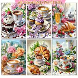 厂家直销批发跨境新款钻石画AB钻食物甜品系列图片5D马赛克