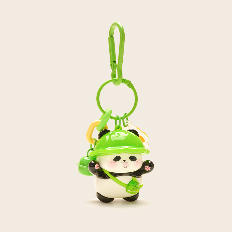 Ink blue panda genuine travel bear resin key chain pendant cute small pendant gift wholesale