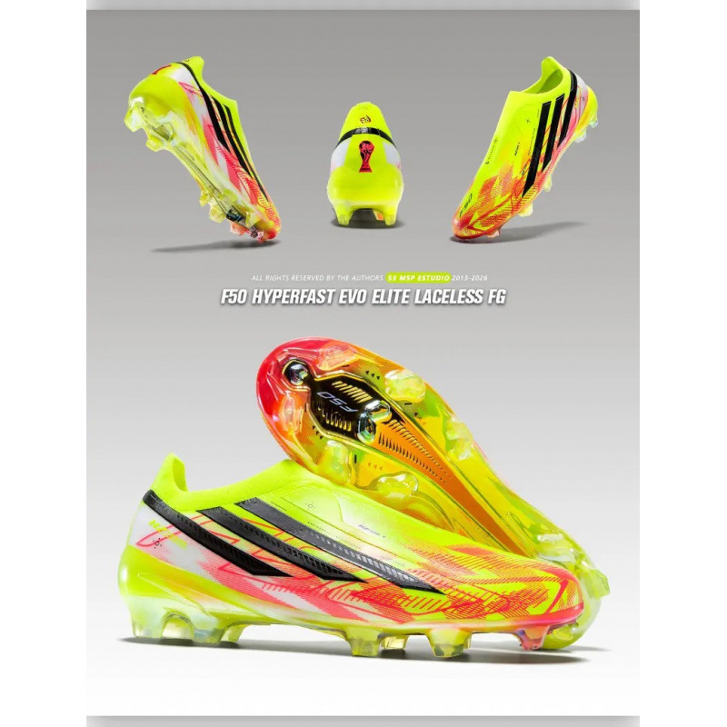 Tenis de Fútbol F50 con Tacos Galvanizados de TPU y TPR para Pasto Natural Duro