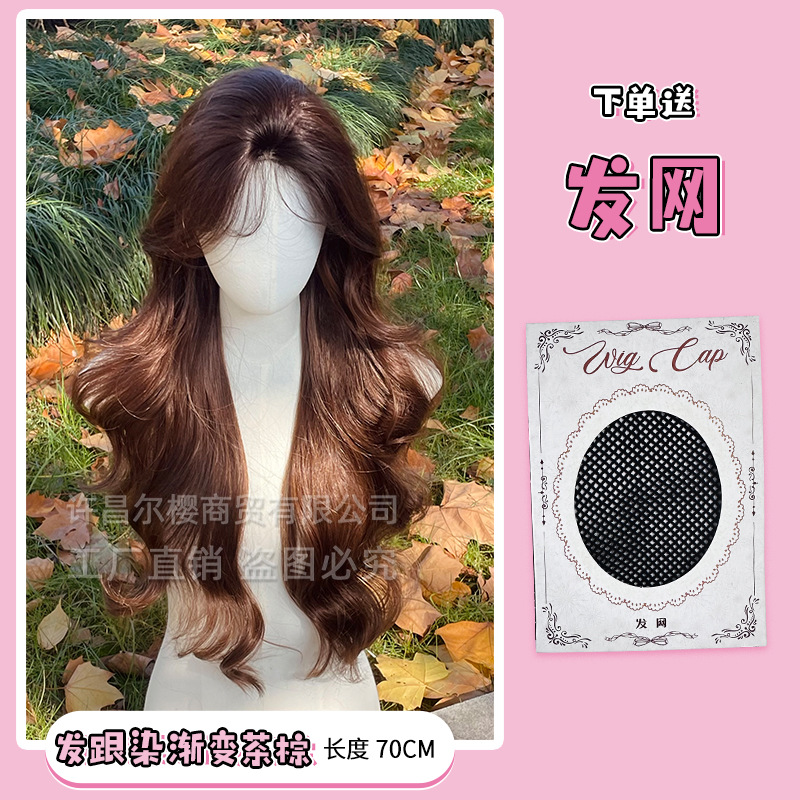 Hair root dye gradient tea brown