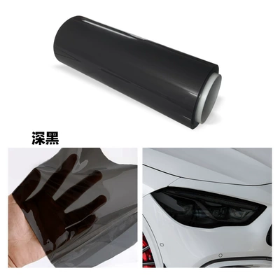 Cross-Border Wholesale Car Headlight Film Tpu Dark Black Color Changing Light Film Film Repair Car Lights Taillights Blackened Anti-Scratch (Car headlight protective film) - tpu-deep-black-light-film-30cm15m