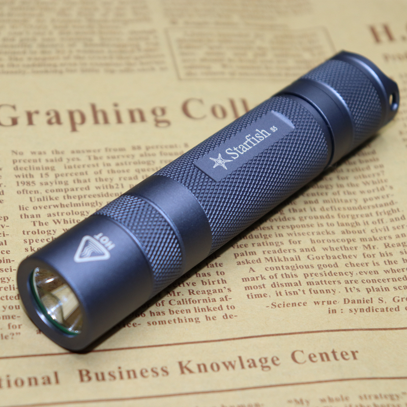 海星S5手电筒SST40W金属开关户外骑行远射迷你18650小直筒LED超亮|undefined