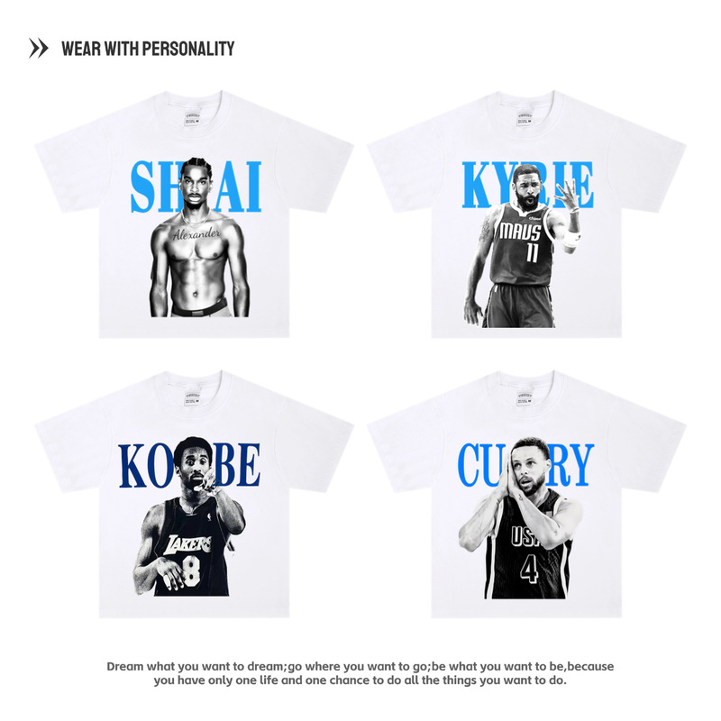 Basketball American Short-sleeved Men's T-shirt Breathable Digital Direct Injection Printing Owen Curry Kobe James Alexander