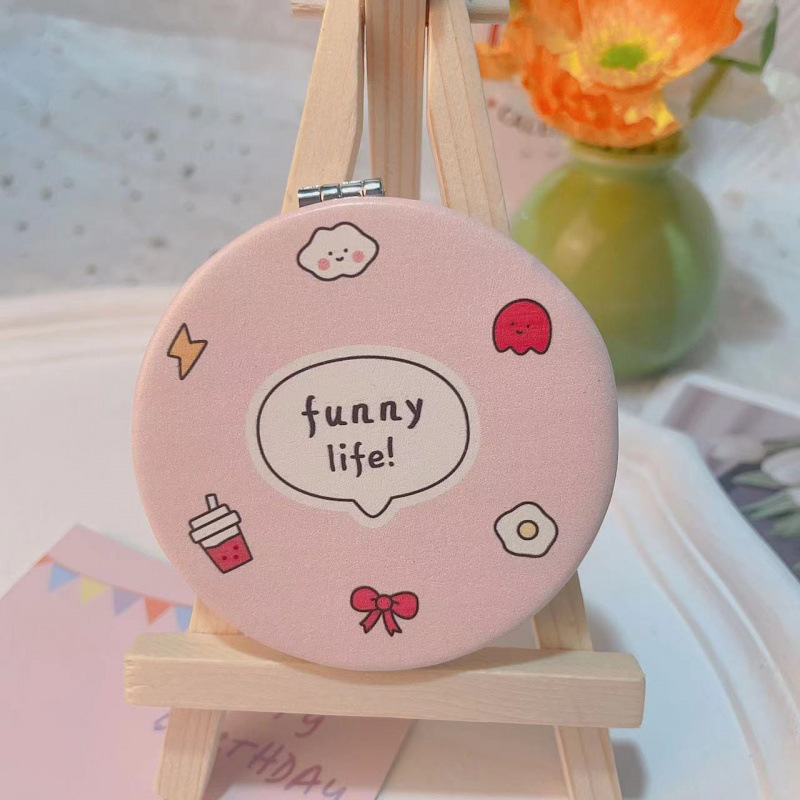 Lindo espejo pequeño Sanrio Kulomi espejo de maquillaje portátil de alto valor espejo de maquillaje portátil dormitorio de estudiantes espejo de maquillaje plegable