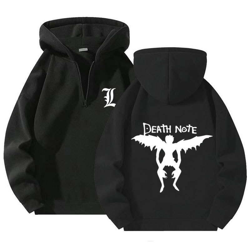 Cross-Border New Quarter Zipper Pullover Sweatshirt for Men and Women Casual Anime Death Note Zipper Sweatshirt