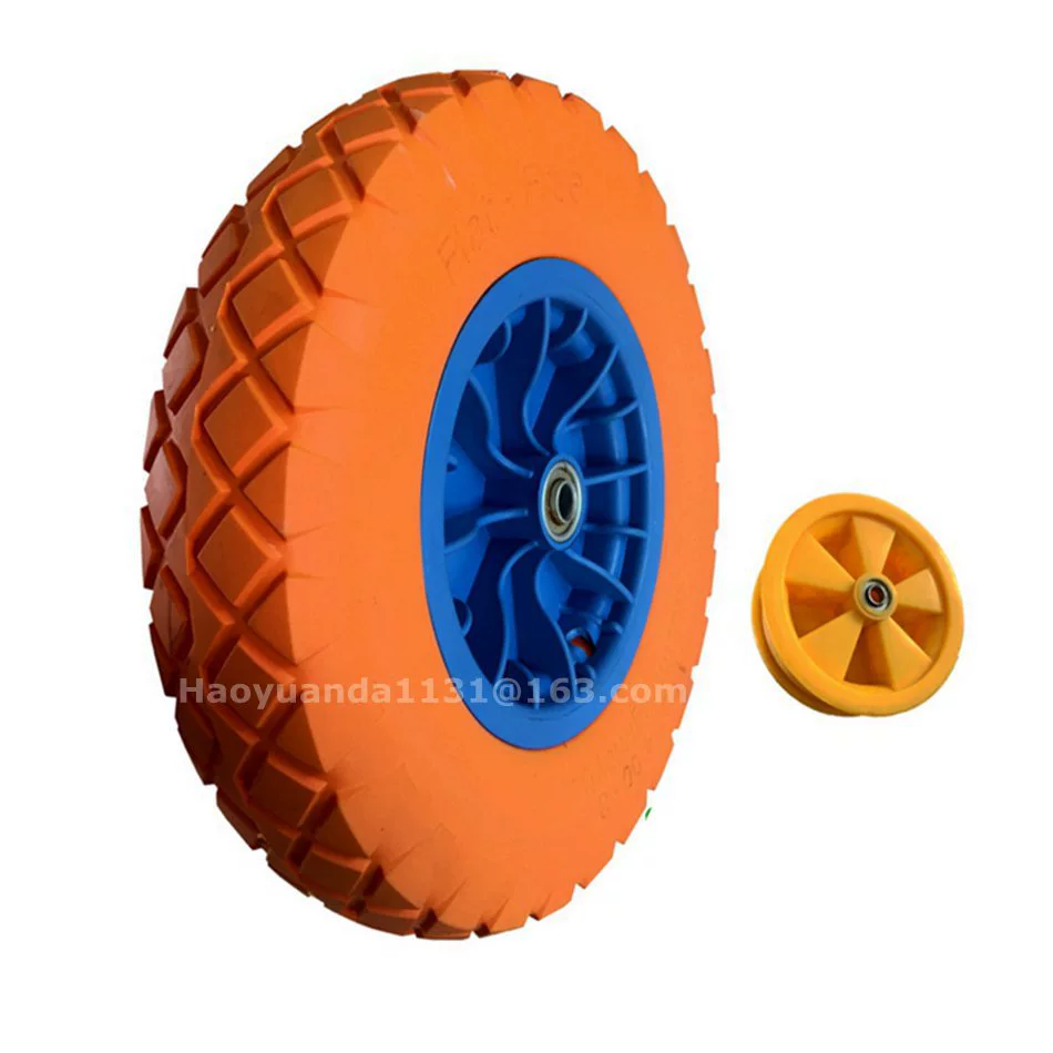 16-дюймовое цельнолитое полиуретановое колесо 4.80/4.00-8PU, аксессуары для тележек, пластиковая ступица