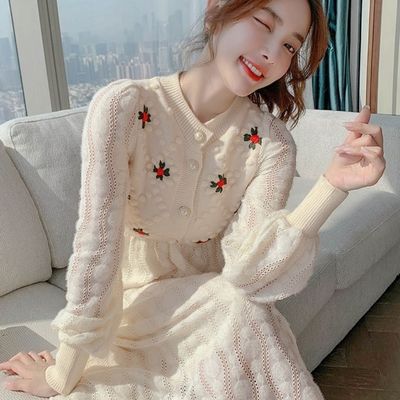 Long elegant knitted dress