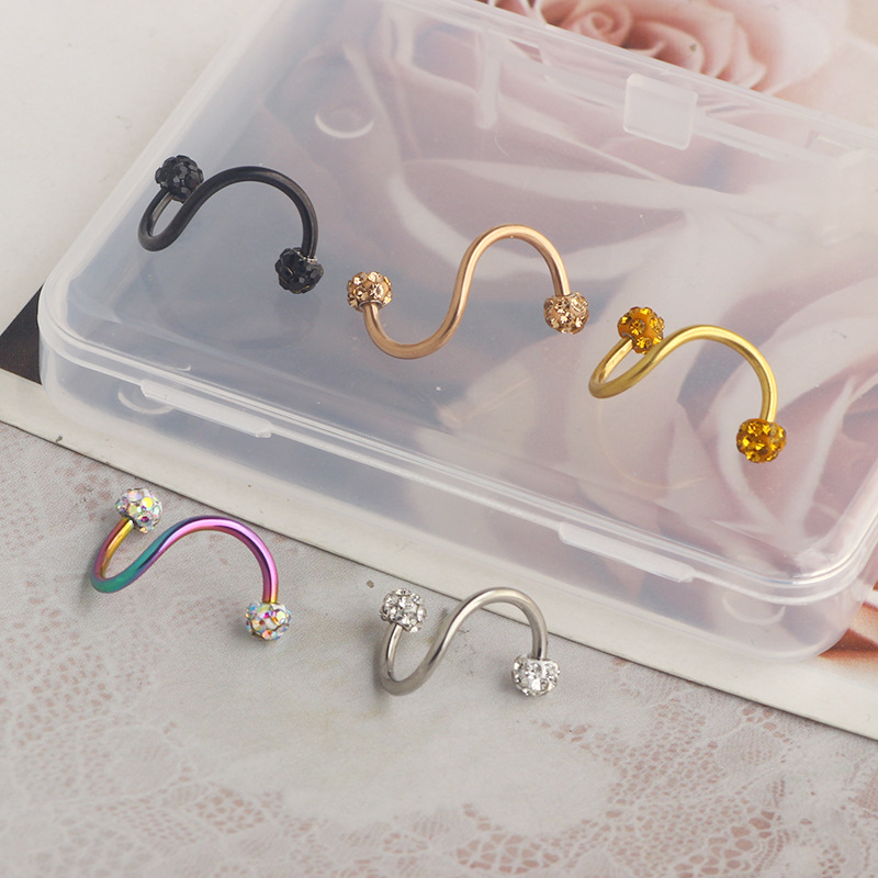 New Korean Geometric Star Stainless Steel Ear Stud 16G S Rod Body Piercing Jewelry detail image 15