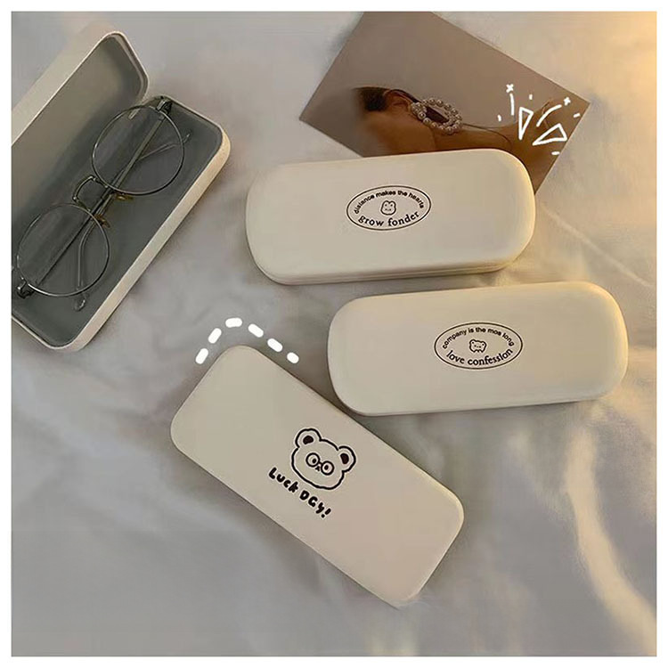 批发简约眼镜盒ins风奶油小熊系列卡通眼镜盒 近视镜盒可做LOGO