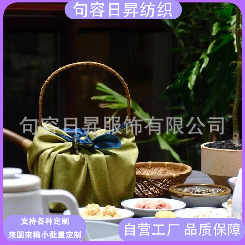 Guofeng double -sided green group gift box packaging package cloth…