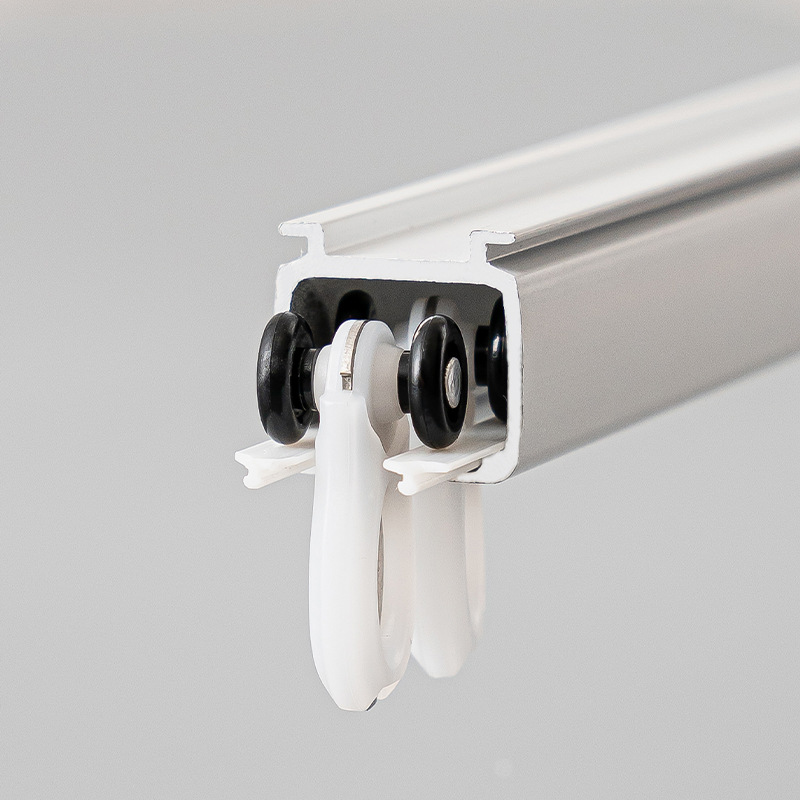Aleación de aluminio engrosada pista de la cortina al por mayor barra de la cortina Accesorios de varilla romana Mute doble diapositiva pista de la cortina
