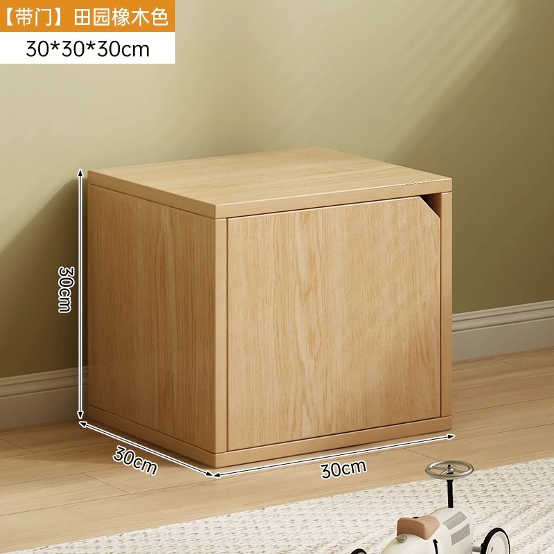 Estante de libro de piso estante de escritorio almacenamiento armario de almacenamiento en crema viento libre combinación de pequeño gabinete con puerta gabinete bajo
