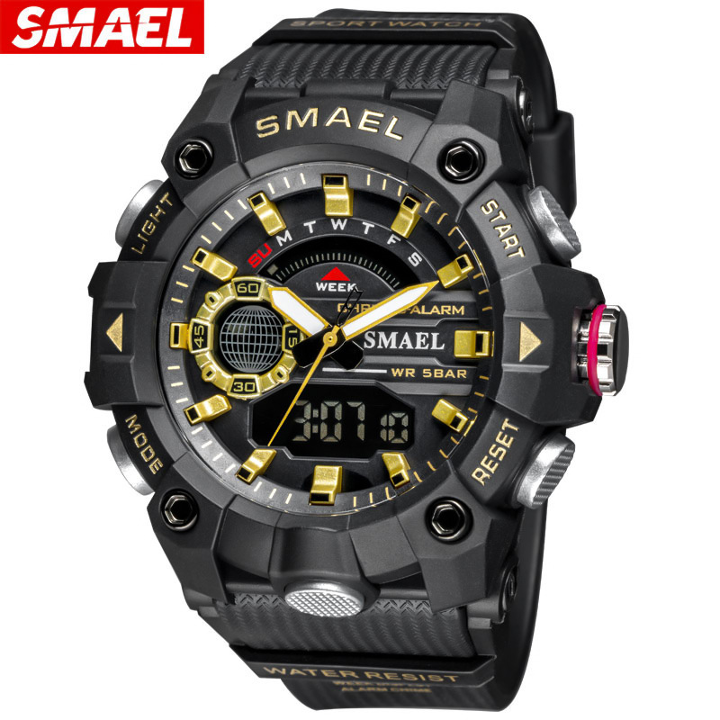 SMAEL Smale outdoor watch men's multi-functional electronic sports watch double luminous alarm watch