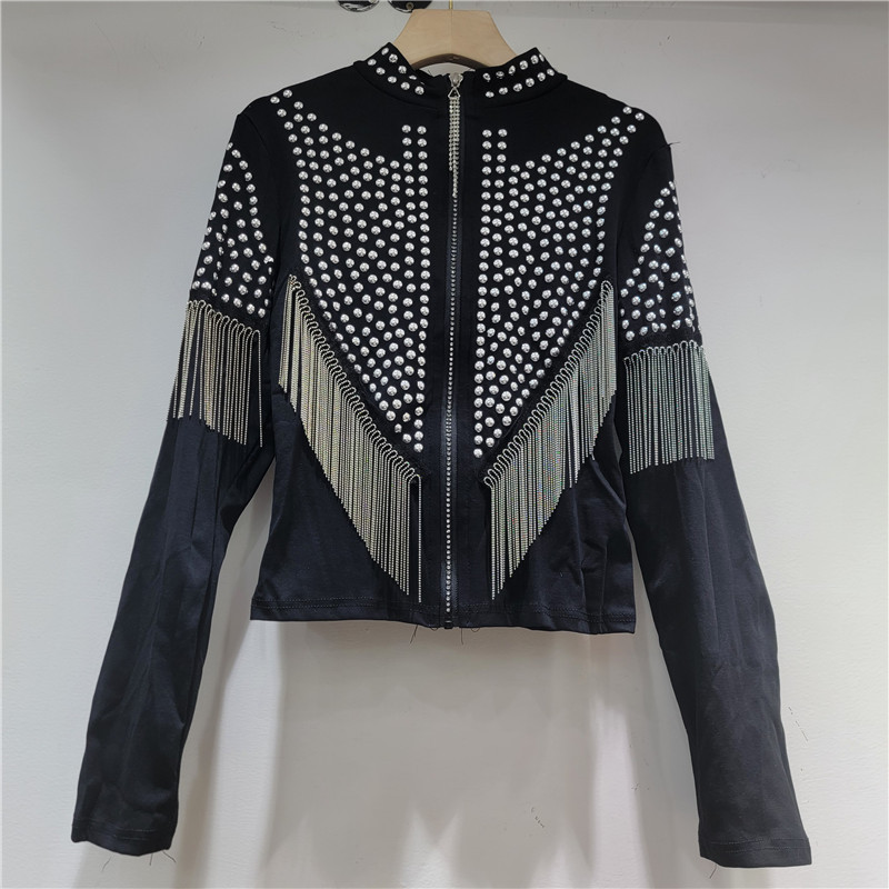 Marca de moda europea y americana in hip hop universal estampado chaqueta cardigan chaqueta de cuello de estilo exterior delgado corta chaqueta