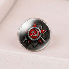 跨境新品配饰 苏联勋章CCCP KGB卫国战争图案时光宝石简约戒指