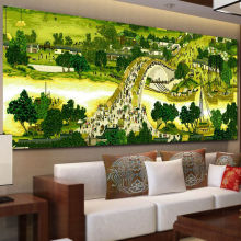 新款满钻经典名画清明上河图钻石画客厅砖石秀点圆钻粘贴钻十字绣