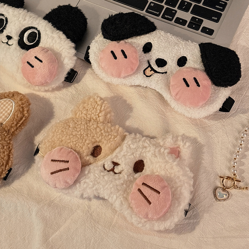 女性用のかわいいぬいぐるみアイマスク、睡眠用、遮光、目の疲れを和らげ、目の保護、睡眠、学生の昼休み専用|undefined