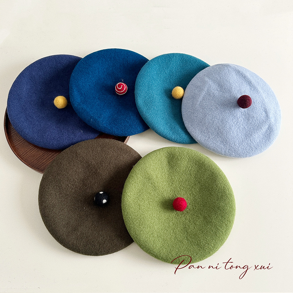 Boina de lana de alta calidad, gorra pintora de lana de feltro, sombrero de invierno, sombrero universal, boina de lana retro de nicho