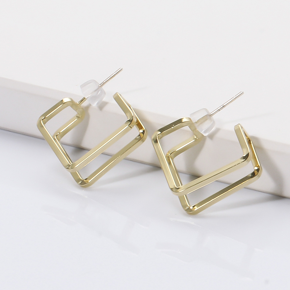 Fashion Metal Creative Geometric Square Earrings display picture 4