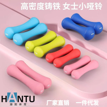 骨头哑铃瑜伽运动家用女士哑铃居家健身器材实心铸铁小哑铃套装