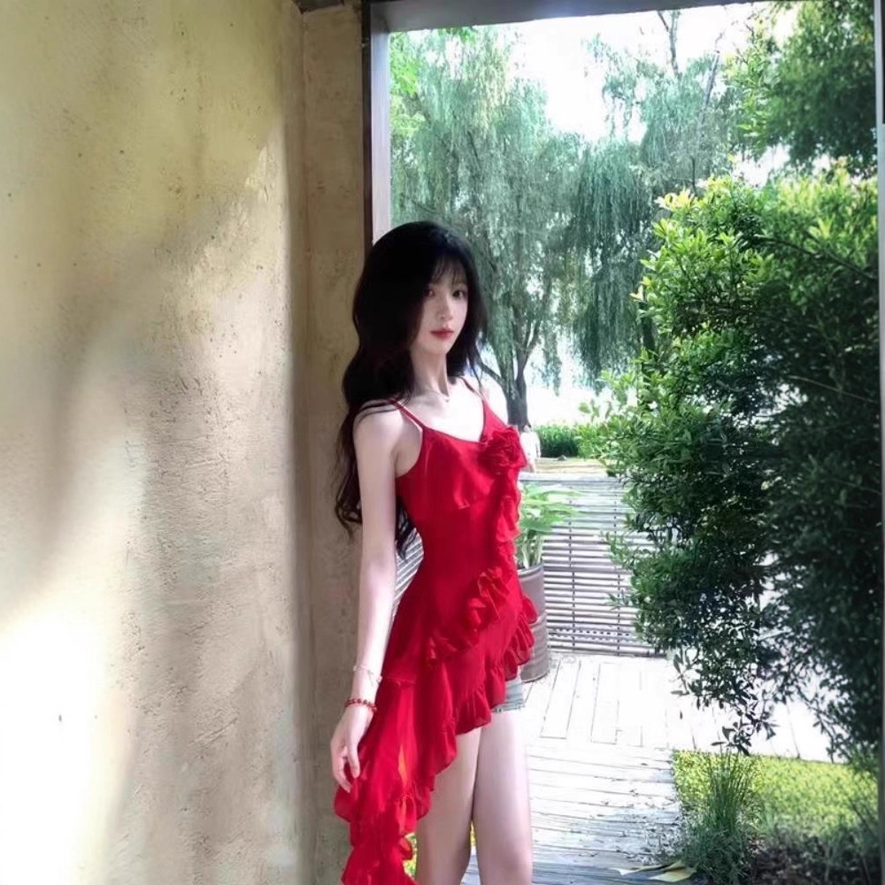 【跨境批发】纯色花朵吊带背心女修身显瘦泰国东南亚上衣20件包邮