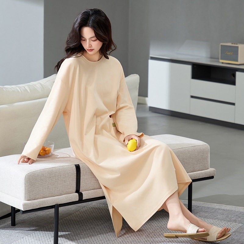 Pijama de primavera y otoño de algodón, pijama de mangas largas, ropa de hogar suelta, rayas de tamaño grande, ocio, se puede usar fuera.