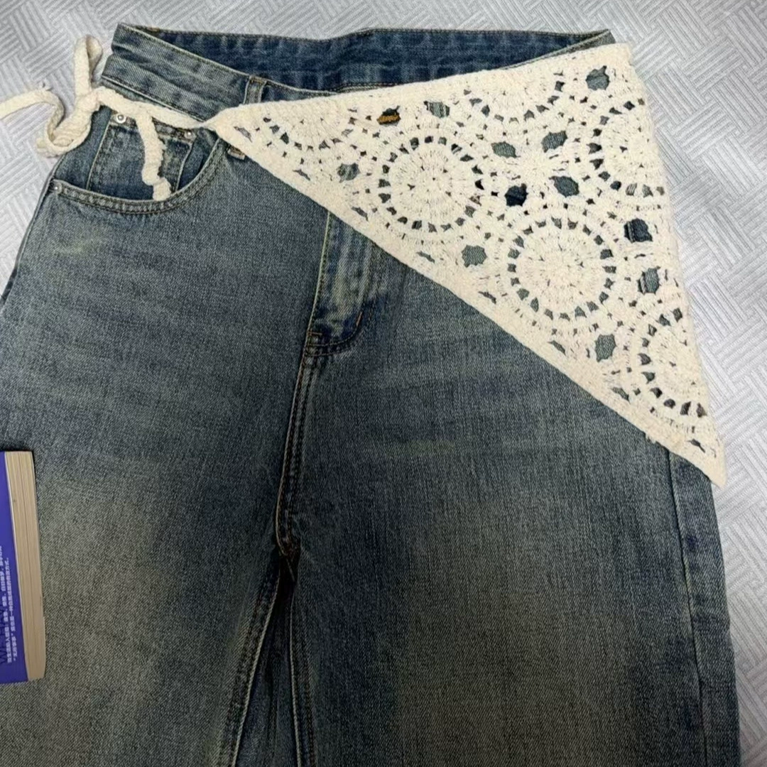 Летний французский треугольный шарф, платок, аксессуары для волос, платье, пояс, шарф в пасторальном стиле, шелковый шарф, многослойные аксессуары на ремешке