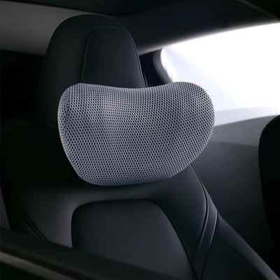 Cross-Border New Car Headrest and Neck Protection Set Memory Foam Multifunctional Lumbar Support Office Chair Cushion Cushion Lumbar Support (Waist support) - grid-gray-floating-block-headrest