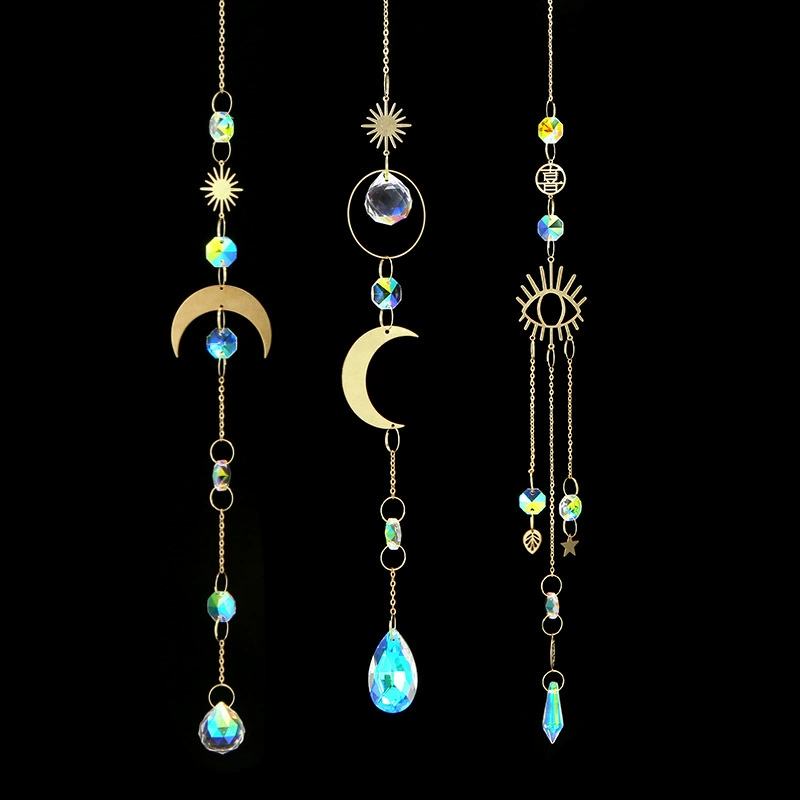 Трансграничная амазонка новый цветной хрустальный ловец медный аксессуар плюс хрустальный садовый кулон