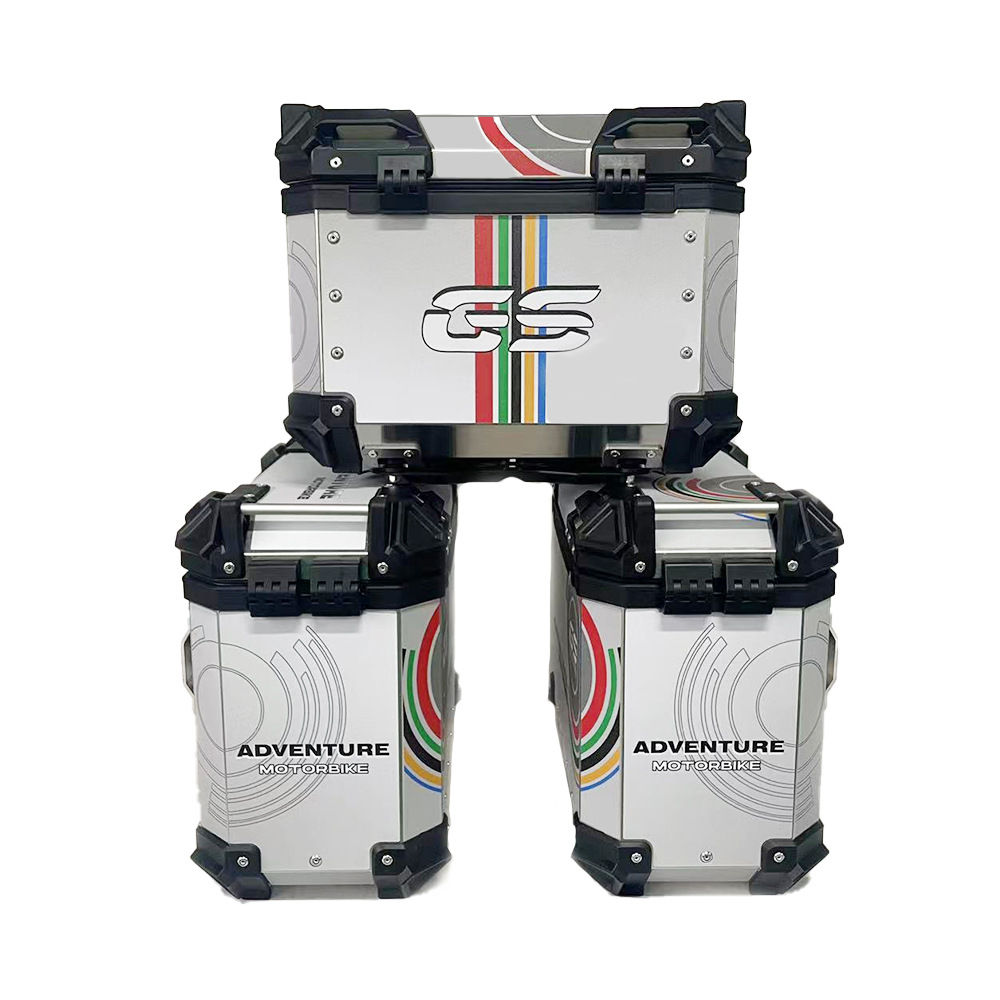 Caja lateral de motocicleta de gran capacidad, caja lateral de 38L, maleta de almacenamiento impermeable, maleta de motocicleta, tres cajas