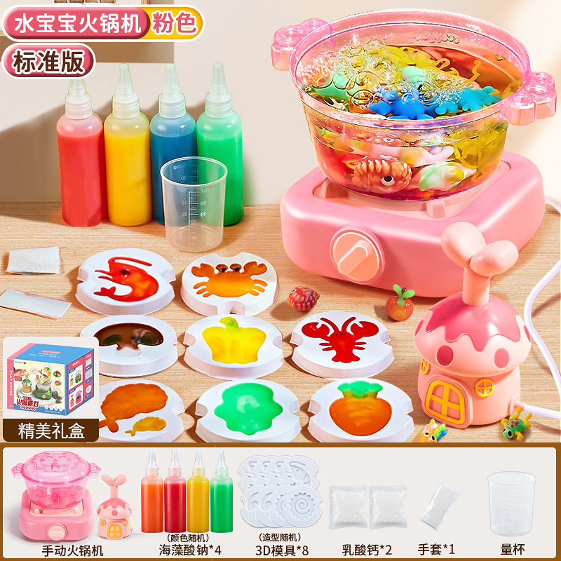 Niños en casa pueden cocinar mesa de comedor de agua baby diy hecha a mano mágica agua genio juguetes de cocina regalo de acertijo