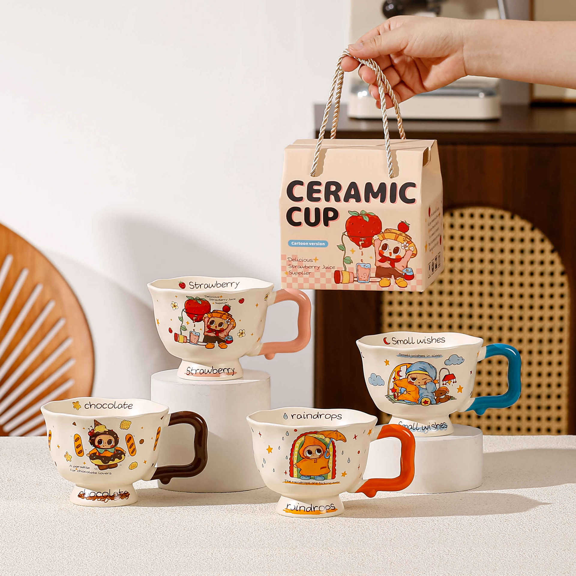 Cute Pippo tazas de agua para niños tazas de verano para niños tazas de cerámica domésticas tazas de café de desayuno de oficina image 3