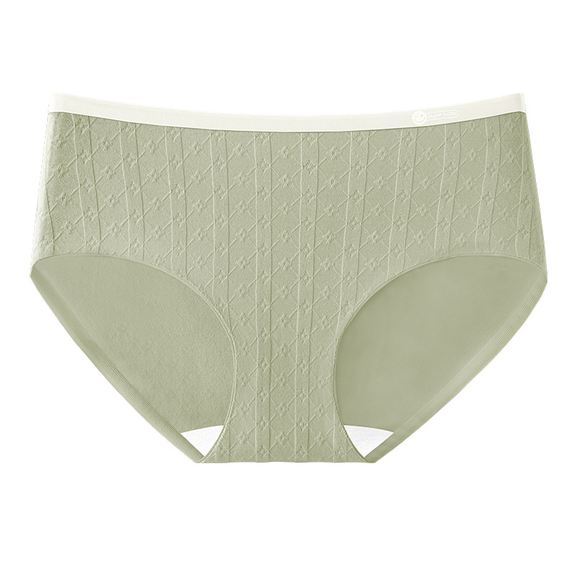 Jacquard de algodón puro grado 9A entrepierna de algodón antibacteriano 2024 nueva ropa interior de cadera de algodón triangulado sin costuras para mujer