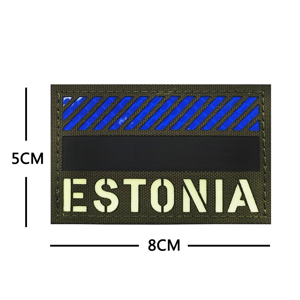 벨크로 국기와 하이크 야외 조명 에스토니아 벨크로 완장 옷감 라벨 스티커 가방
