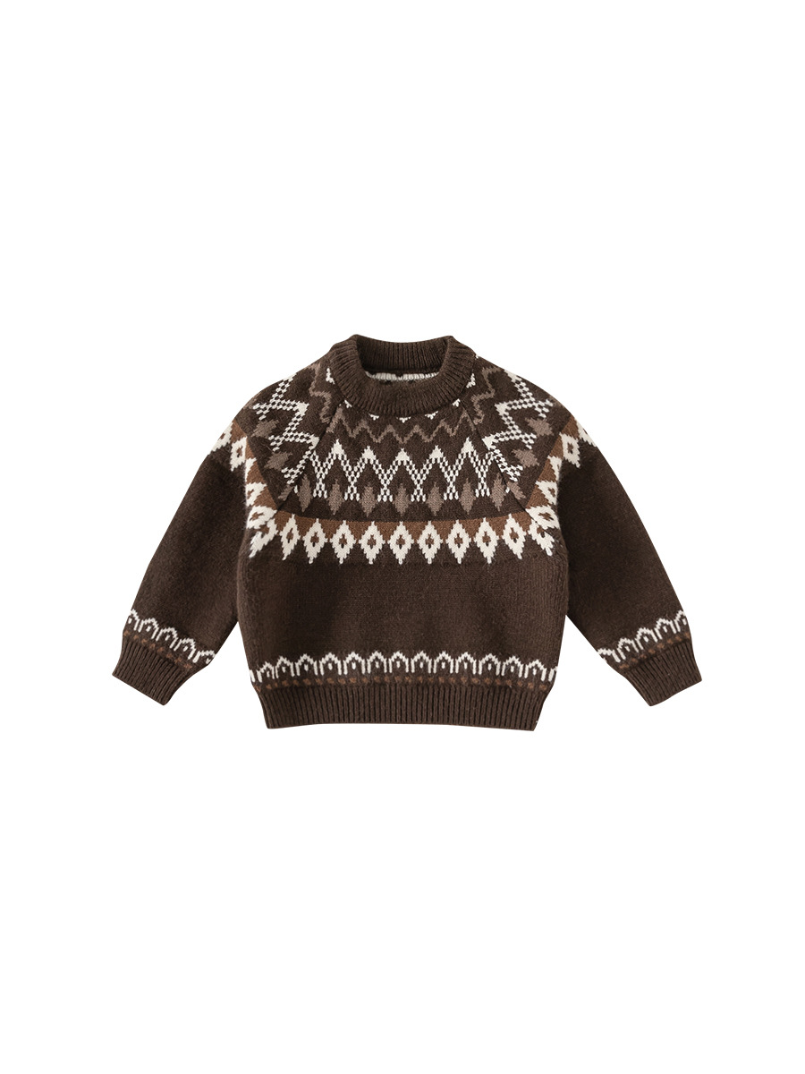 Ropa de niños Youbao otoño y invierno nueva ropa de Año Nuevo para niños suéter niñas camisas de punto de manga larga camisa de punto para niños