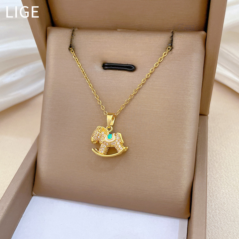 Gorgeous Full Diamond Collarbone Chain Luxury Titanium Steel Necklace_voghion.com