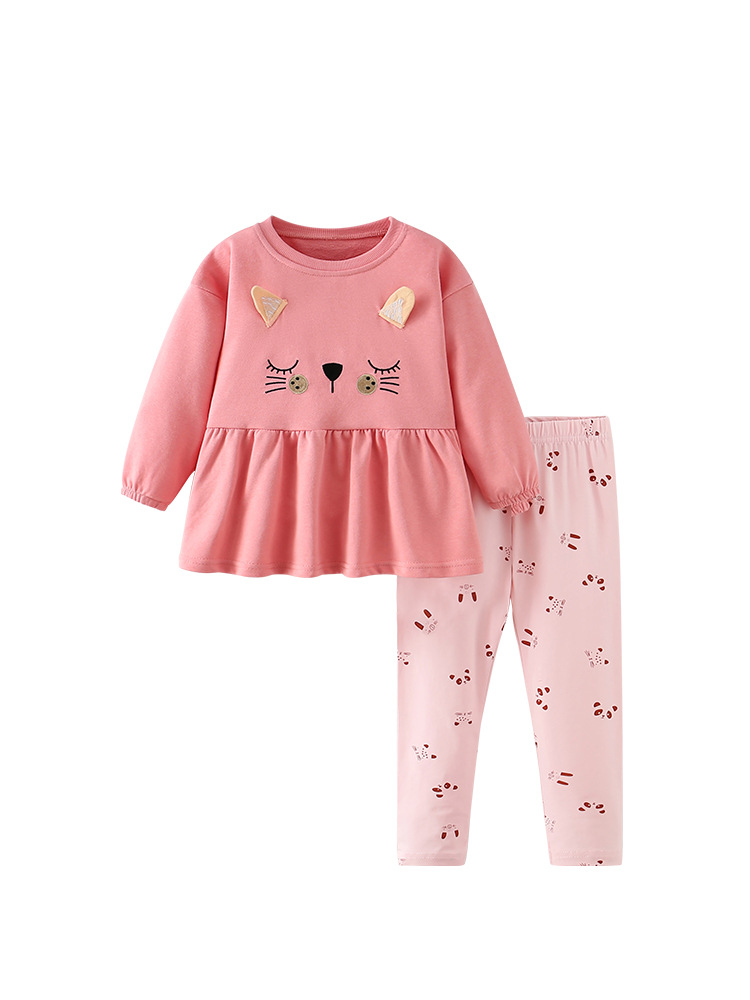 Malwee set de niñas otoño y invierno nuevo estilo europeo y americano para niños de mediana edad ocio cuello redondo de la chica de aire exterior ocio dos piezas set