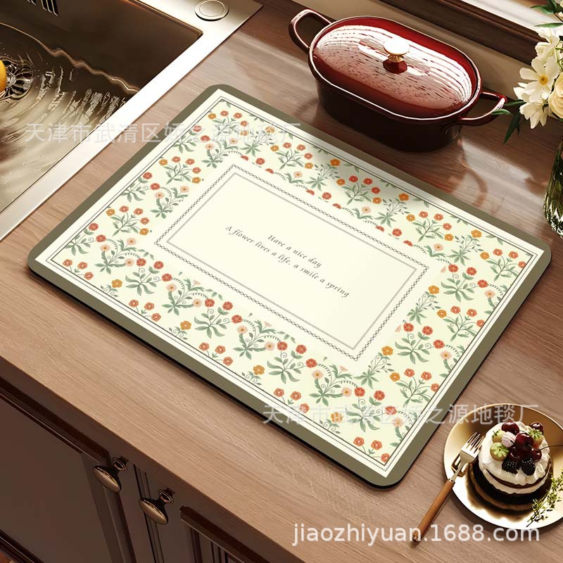 Almohadilla de drenaje transfronteriza, lodo de diatomeas, fácil de cuidar, almohadilla absorbente, encimera de escritorio de cocina, almohadilla de aislamiento antiescaldado, suministro directo de fábrica