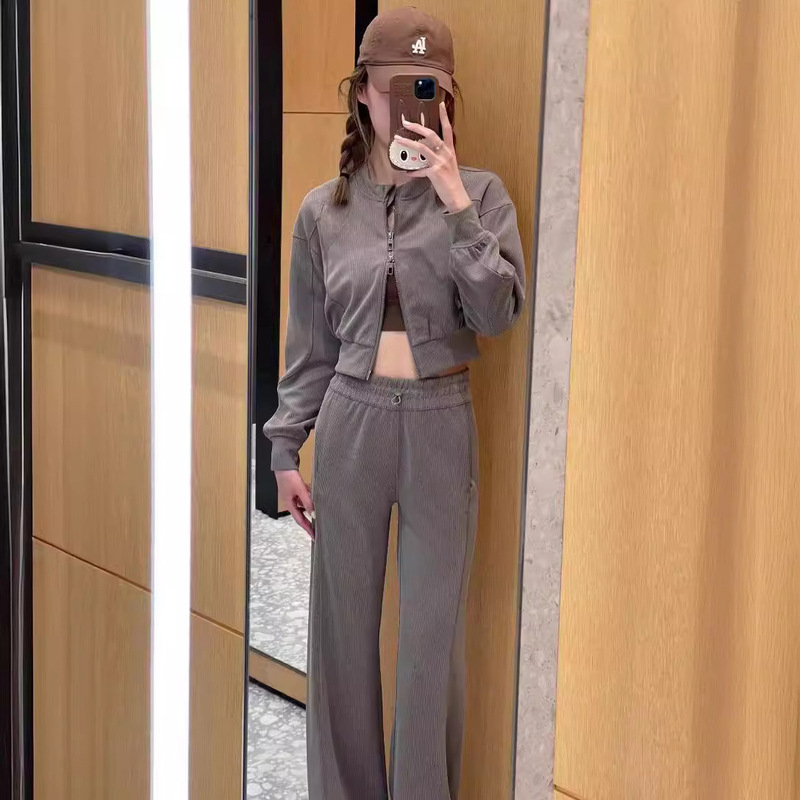 Magic Pants Lulu Style Softstreme Ribbed Loose Wide-Leg Long Pants Women's Casual Pants That Make Legs Look Longer