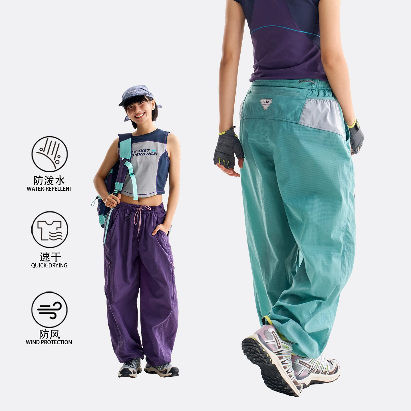 Outdoor Sports Lightweight Quick-Dry Paratrooper Pants Water-Resistant Wide-Leg Scimitar Pants Workwear Functional Hiking Mountaineering Pants