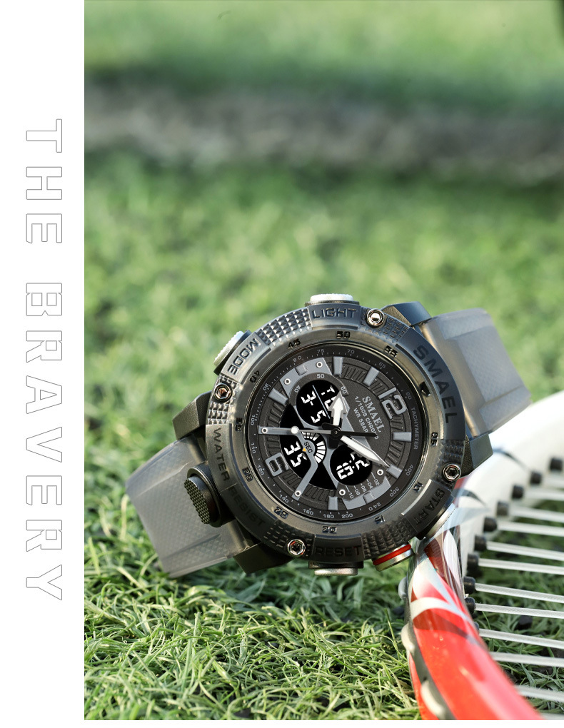 New Hot SMAEL Smart Leisure Waterproof Digital Dual Display Outdoor Sports Multi Functional Glow Men's Watch_voghion.com