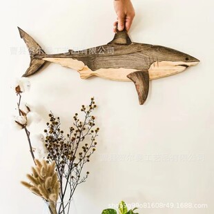 Cross-border Father's Day Gift Ocean Elements Decorative Pendant Holiday Gift Decoration Tag Wooden Whale Shark Gold