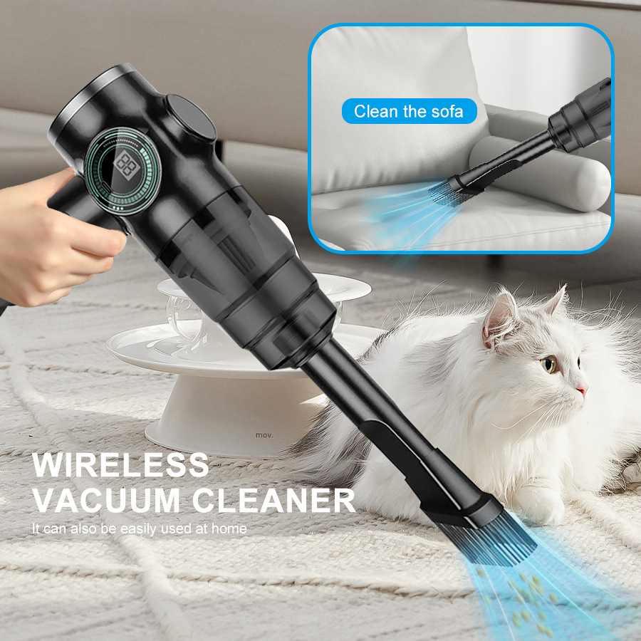 Factory Direct Supply Cross-Border Hot-Selling Car Vacuum Cleaner Wireless Charging Model Dust Remover Trade Model Handheld Vacuum Cleaner