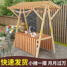 实木花车夜市架子展示架网红款移动集市摊位可折叠户外棚摆摊