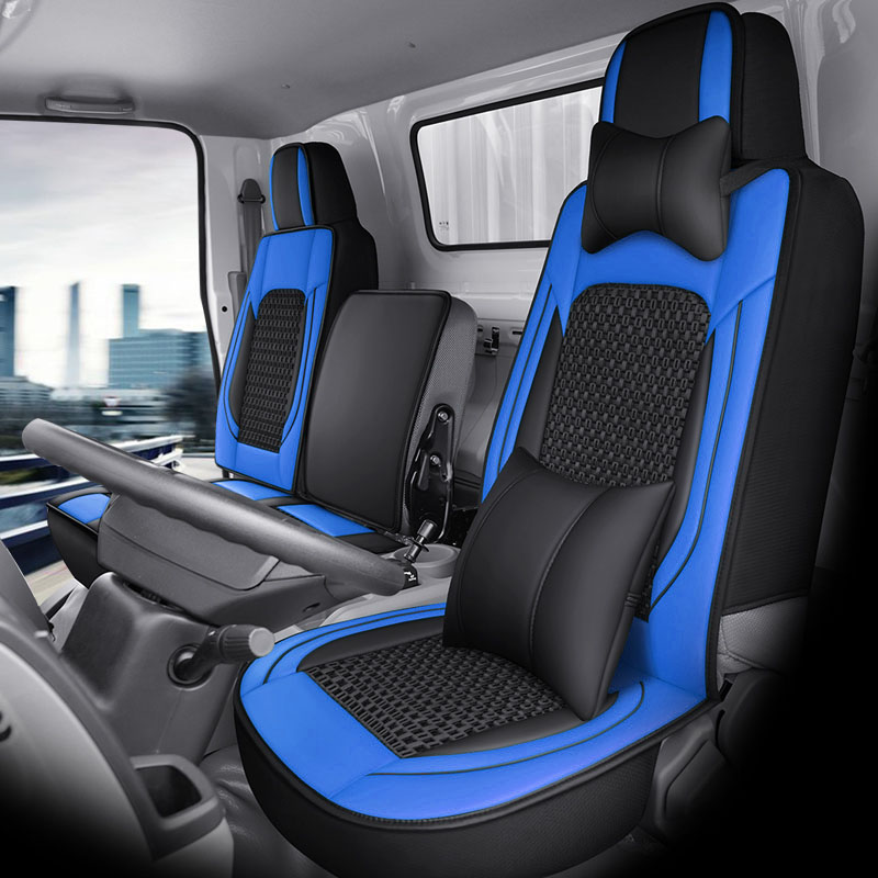 Seat cushion, seat cover: Universal Truck Leather Seat - driver-and-passenger-deluxe-blue