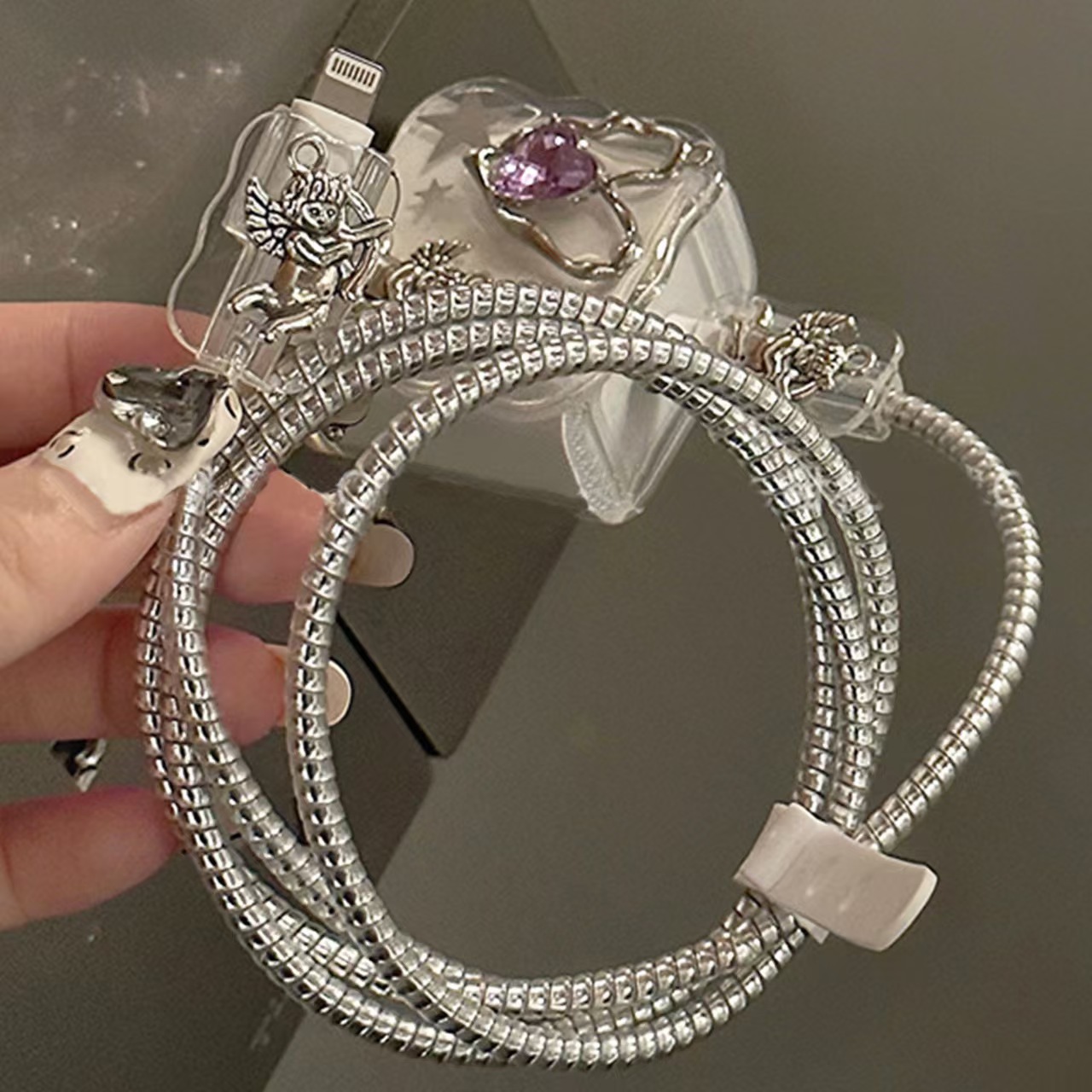 Para Apple 14 línea de datos cubierta protectora iPhone13 cargador cabezal 12promax bobinado estuche para iPad