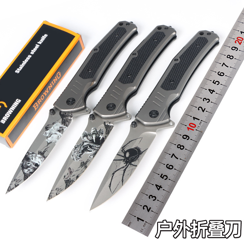 厂家一件代发G10+钢片柄折刀户外刀具野外求生刀多功能拆箱快递刀