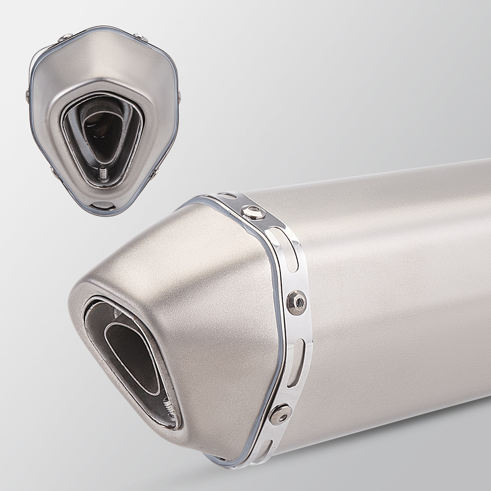 Small hexagonal stainless steel exhaust pipe tail section motorcycle modification is suitable for 51MM diameter universal non-destructive installation