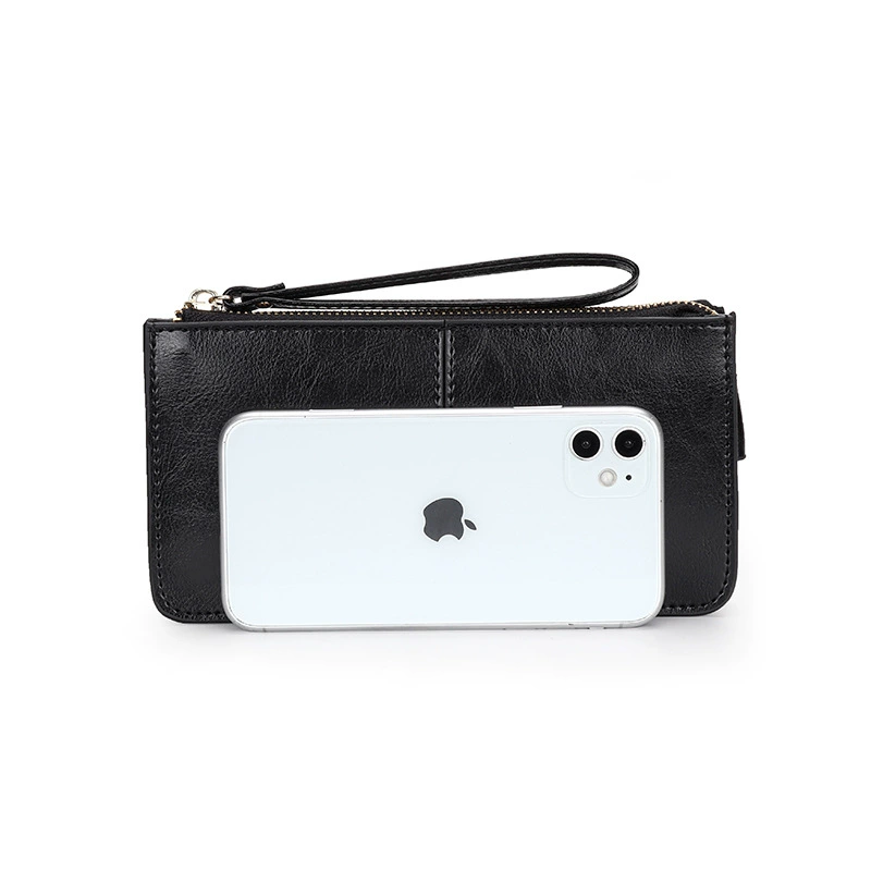 (Кросс-бордерная торговля), маленькая clutch сумочка, длинный вместительный бумажник на молнии, натуральная кожа