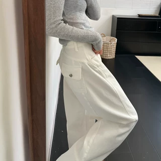 2026新品夏季小个子垂感全棉阔腿裤女潮流美式街头高腰显瘦弯刀裤